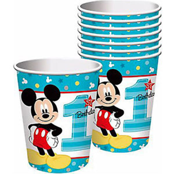 Disney Mickey Mouse 1st Birthday 9oz Paper Cups (8) - ThePartyWorks