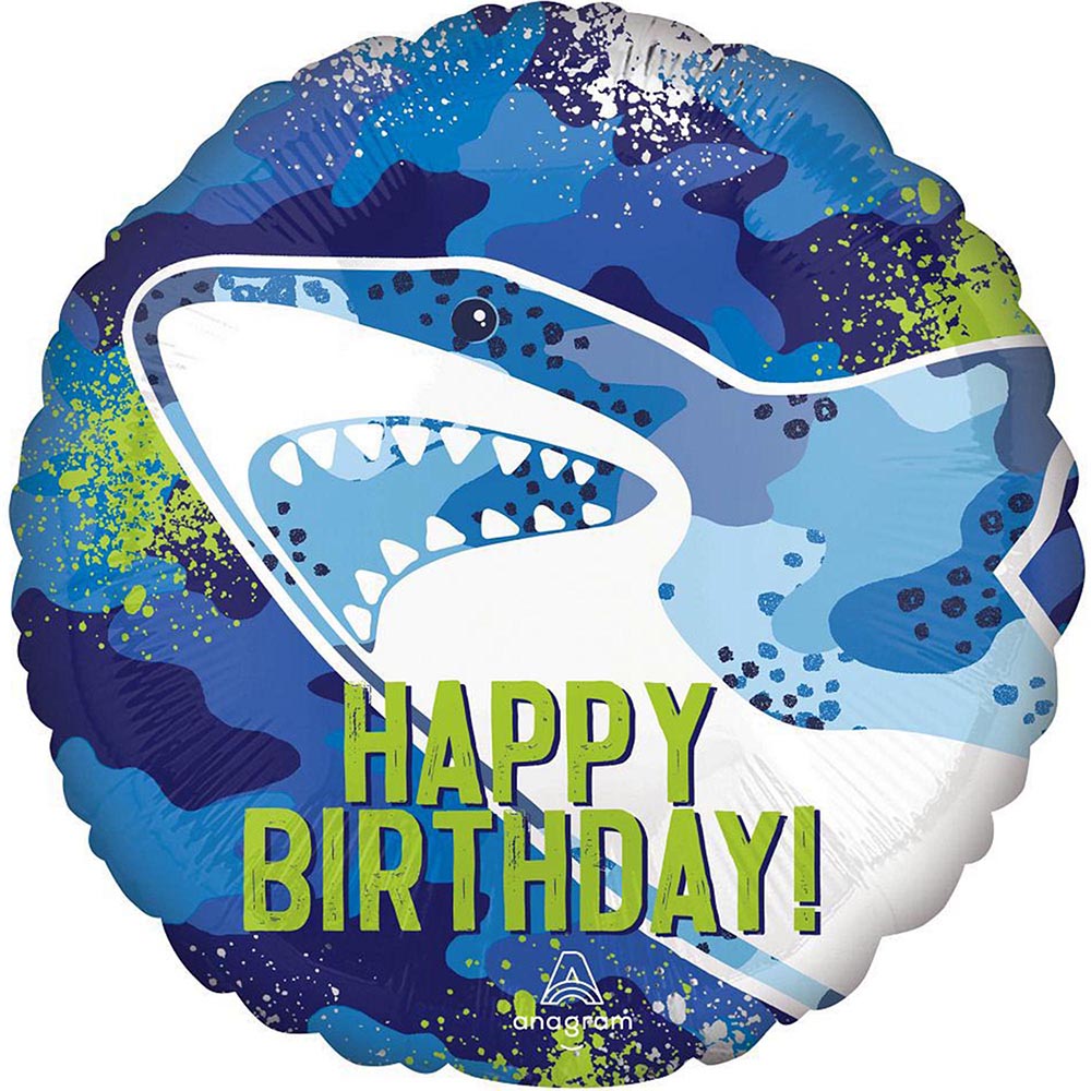25inch Shark Shaped Mylar Balloon Shark Balloons for Birthday