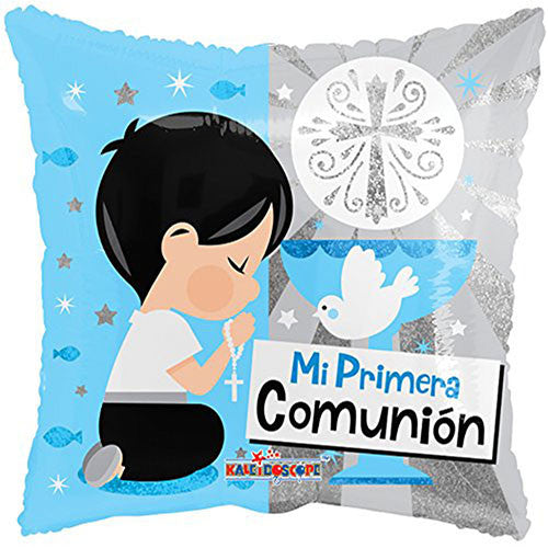 3 Mi Primera Comunion SpanishTheme Para Nino Blue Foil Balloon 18"