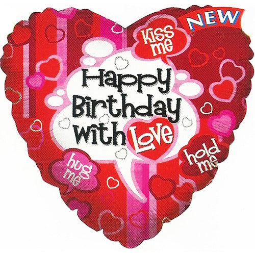 Jumbo Happy Birthday With Love Foil / Mylar Balloon 36" ( 1 Balloon )