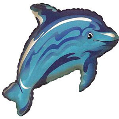 Dolphin Super Shape Blue Foil / Mylar Balloon 28"