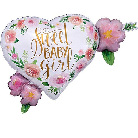 Floral Baby Girl Balloon 27"