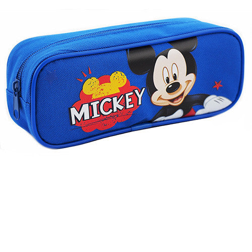 Mickey Mouse Character Single Zipper Blue Pencil Case