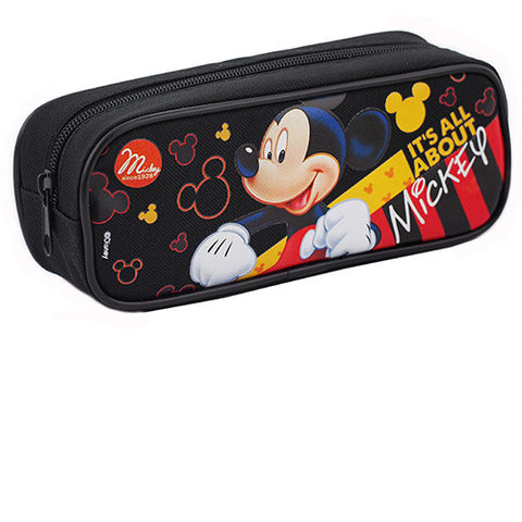 Mickey Mouse " It's All About Mickey " Character Single Zipper Black Pencil Case