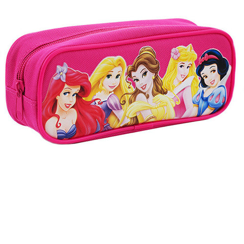 Princess Character Single Zipper Hot Pink Pencil Case