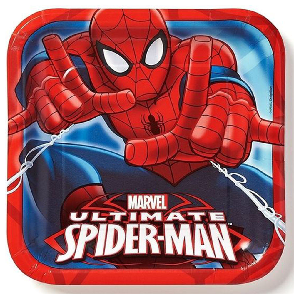  The Amazing Spider-Man 3D Square Dinner Plates (8) Party  Accessory : Home & Kitchen