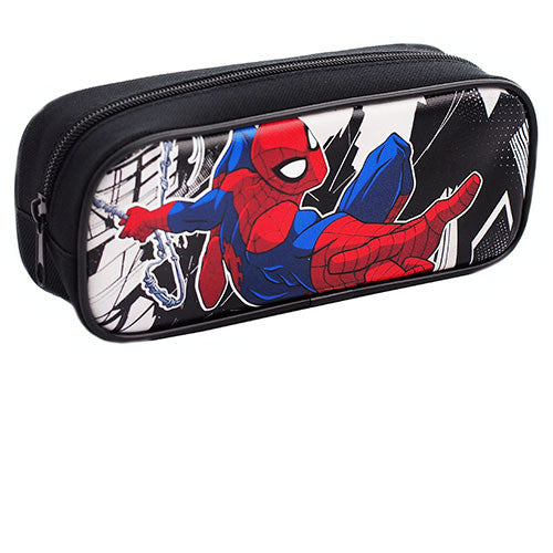 Spiderman Character Single Zipper Black Pencil Case